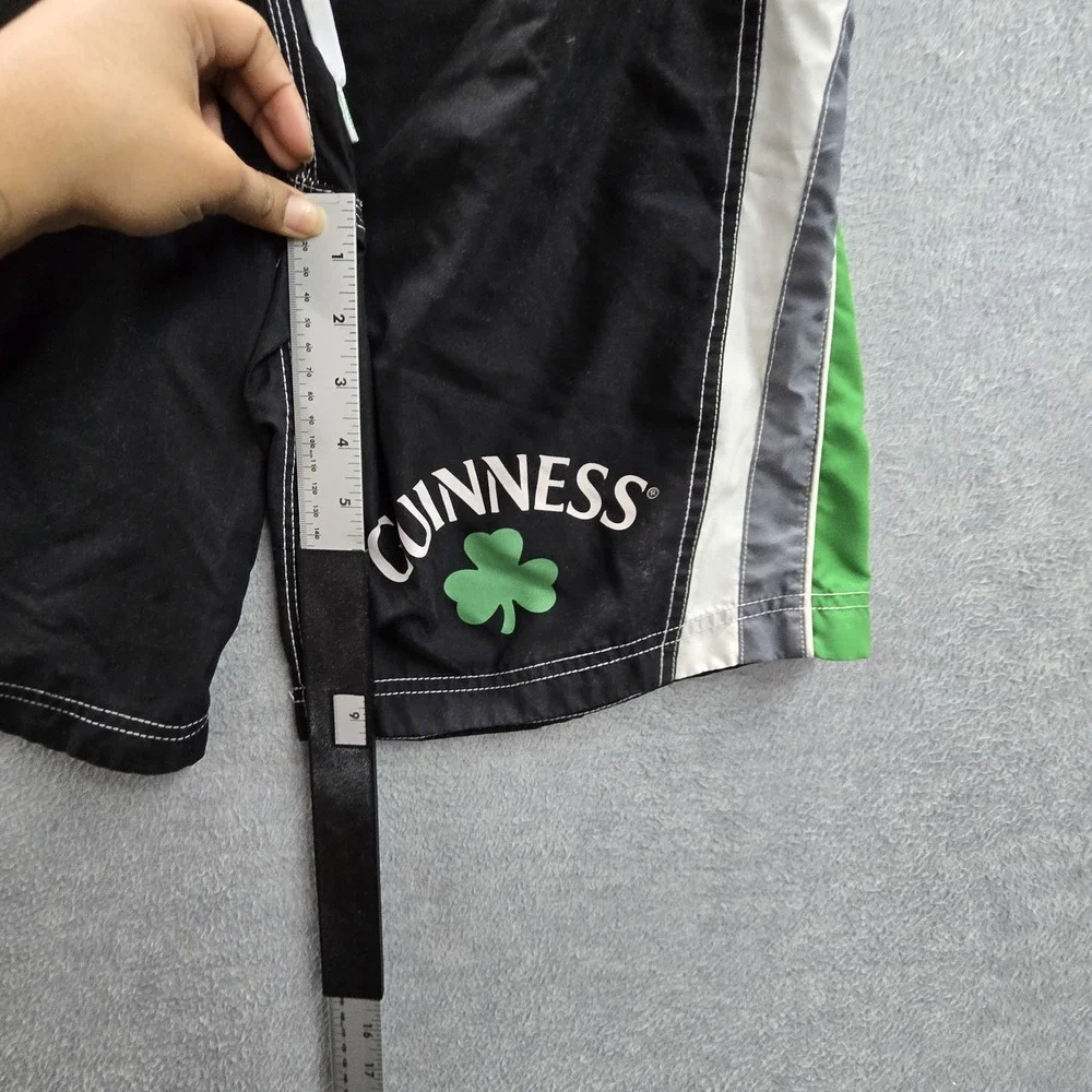 Guinness Men Shorts 32 Black‎ Cargo Colorblock Swimwear Shamrock Board Shorts